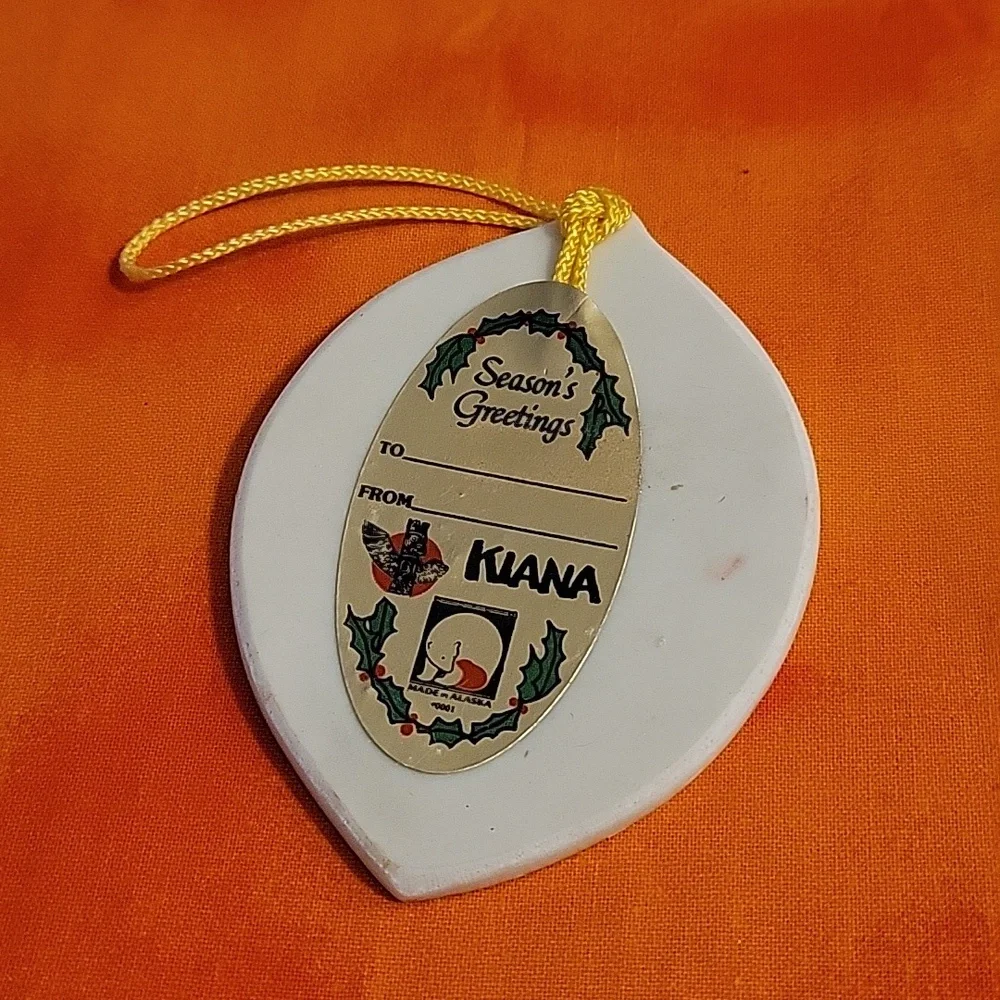 Kiana Vintage Alaska Ornament Season's Greetings from Alaska Eskimo Angel